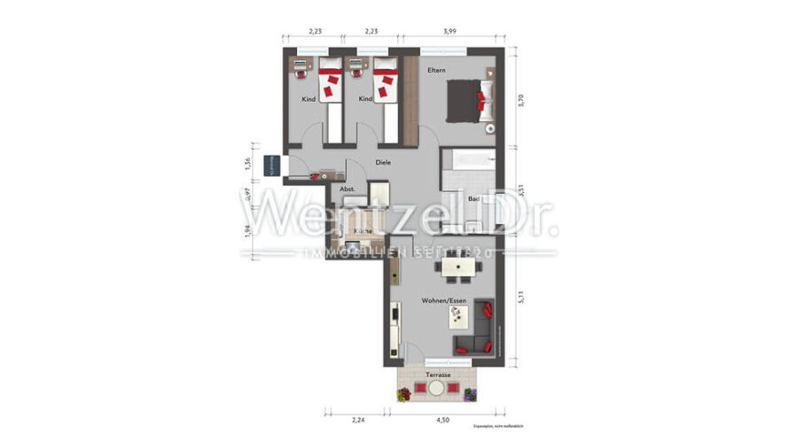 KEINE PROVISION für Käufer - Charmante 4-Zimmer-Wohnung mit optimalem Schnitt - Grundriss