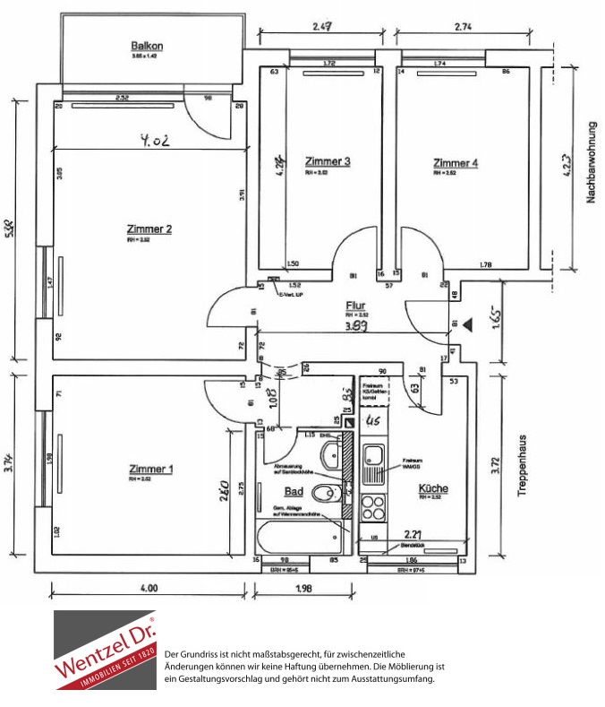 Geräumige und moderne Familienwohnung - Grundriss