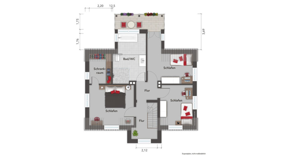 Einfamilienhaus mit nordischem Charme in Ebstorf - Grundriss OG