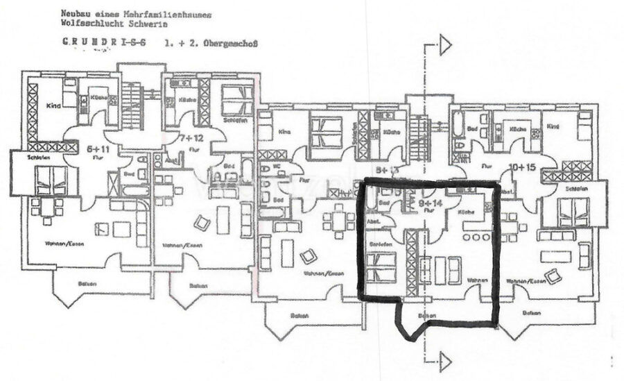 Niedliche 2- Zimmer- Wohnung mit Balkon und PKW- Stellplatz in Schwerin- Friedrichsthal ! - Grundriss