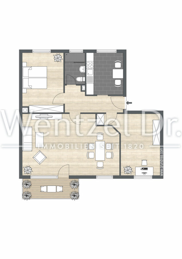 Gemütlich und gepflegt: 3-Zimmer-Wohnung in Sereetz mit Balkon - Grundriss