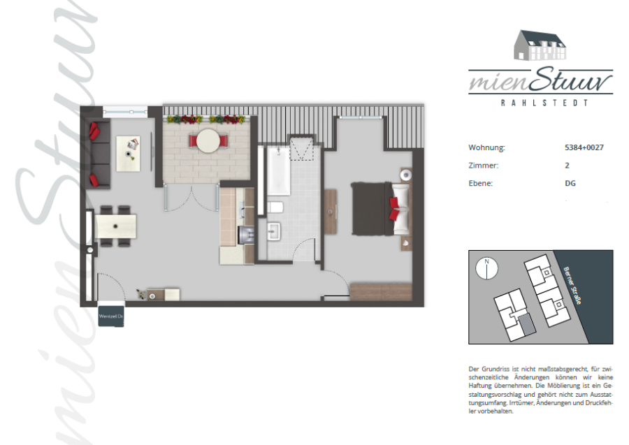 Kuschelige 2 Zimmer Wohnung im Neubau - Erstbezug - Grundriss