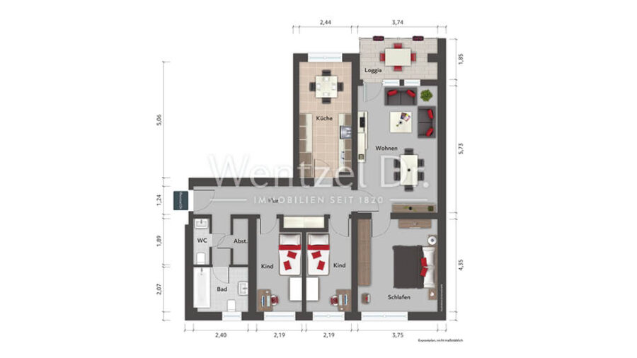 PROVISIONSFREI für Käufer – Moderne 4-Raum-Wohnung mit Aufzug, Balkon und Stellplatz in Zentrumslage - Grundriss