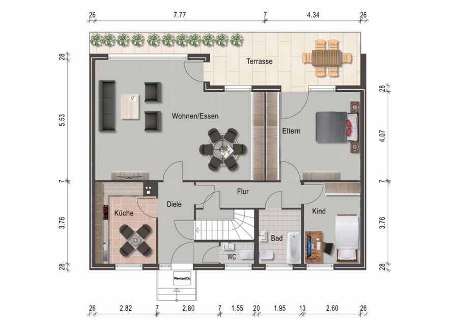 Ihre Chance: Charmanter Bungalow mit viel Potential in Griesheim! - Grundriss EG