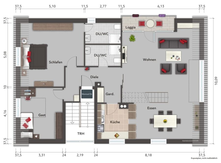 PROVISIONSFREI FÜR KÄUFER - helle Maisonette Wohnung in Hamburg Lokstedt - GrundrissEG